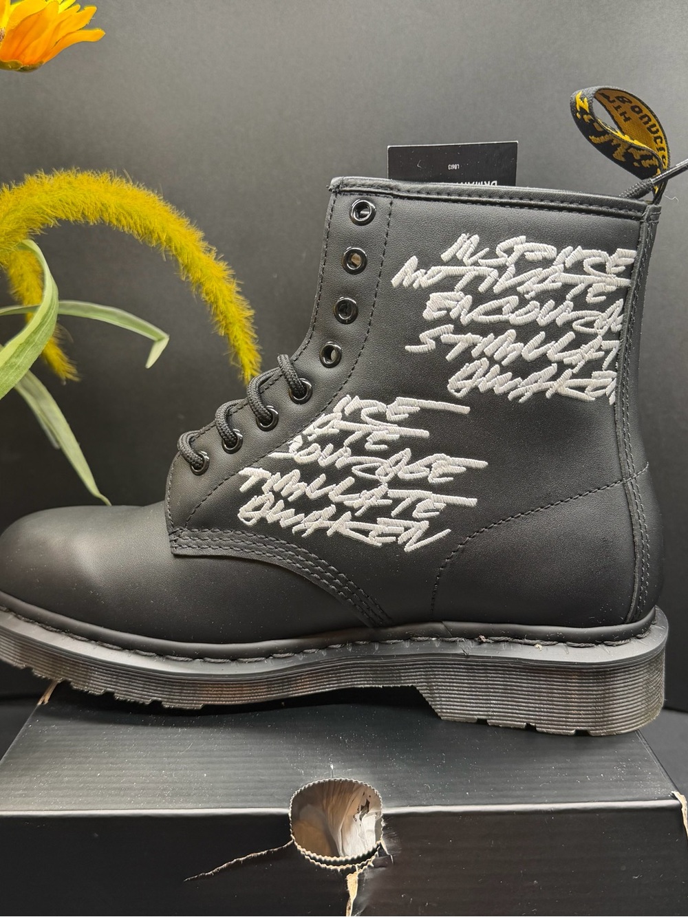 Dr. Martens Black 1460 Futura Embroidered Lace-Up Boot - Picture 4 of 9